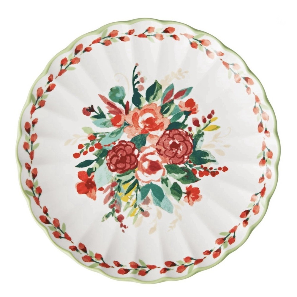 Set of Four (4) Pioneer Woman PAINTED MEADOW 8.5" Stoneware Salad Plates